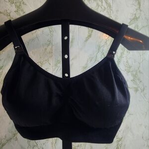 Black Nylon/Spandex Nursing Bra